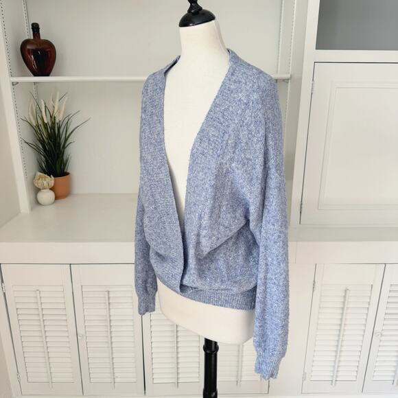 Anthropologie Silence & Noise Oversized Slouchy Surplice Wrap Sweater Size S - Picture 3 of 8